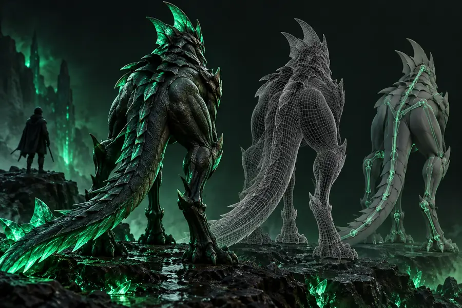 FBX-ready 3D model after conversion